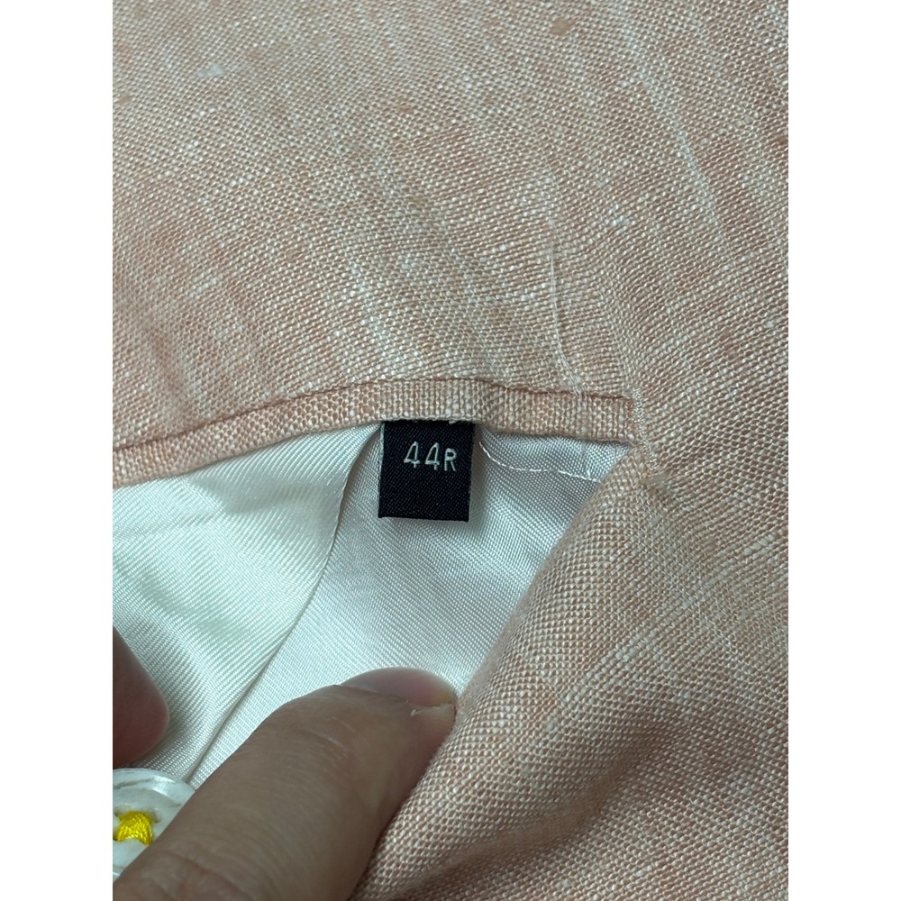 Banana Republic Mens Salmon Pink  Linen Double Breasted Suit 44R Slim Fit 36x25 - Picture 8 of 16